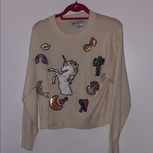 Wild fox embellished sweater.